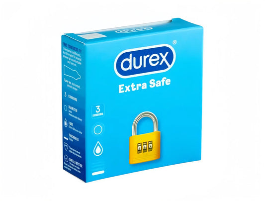 Durex Extra Safe Condoms —(3Pcs)Original Imported | Extra Protection Romanzza Secrets