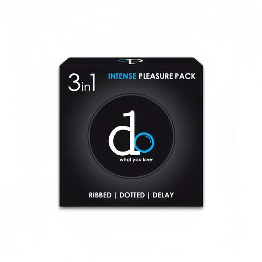 Do What You Love 3-in-1 Intense Pleasure Condoms – Ribbed, Dotted & Delay | 3 Pcs Romanzza Secrets