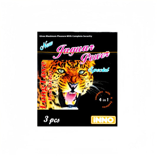 Jaguar Power Special Condoms – 4 in 1 Long Love Delay | Extra Pleasure Pack Romanzzasecrets.com