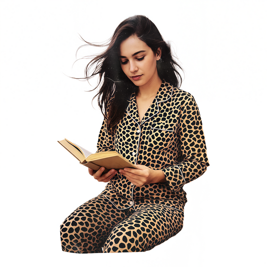Women’s Leopard Print Pajama Set – Stylish Nightwear