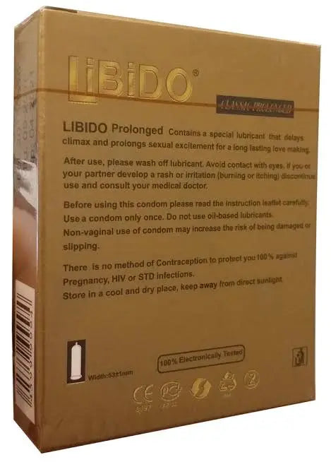 Libido Classic Prolonged Condoms – 3 Pack Romanzza Secrets