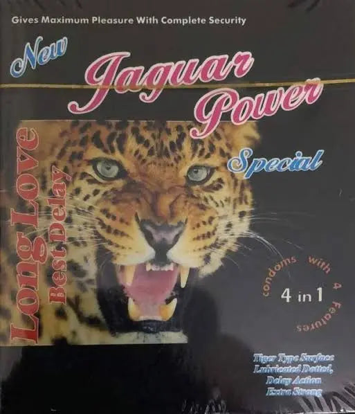 Jaguar Power Special Condoms – 4 in 1 Long Love Delay | Extra Pleasure Pack Romanzzasecrets.com